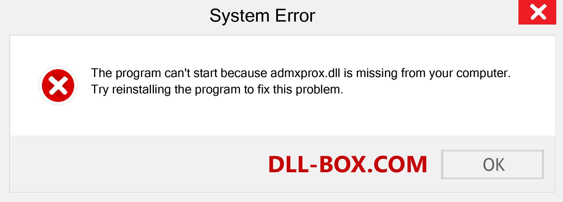  admxprox.dll file is missing?. Download for Windows 7, 8, 10 - Fix  admxprox dll Missing Error on Windows, photos, images