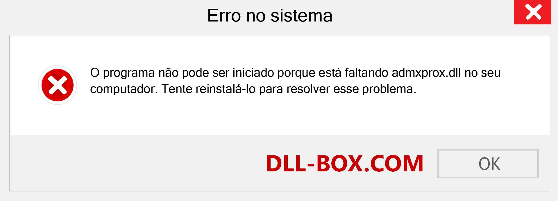 Arquivo admxprox.dll ausente ?. Download para Windows 7, 8, 10 - Correção de erro ausente admxprox dll no Windows, fotos, imagens